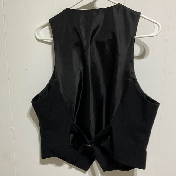 New York & Company women Black Vest 14 button up tuxedo office business casual - Picture 12 of 16